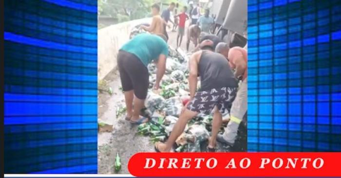 Hipocrisia à Brasileira: Caminhão de Cerveja Quase Tomba em São Torquato e População Saqueia Carga